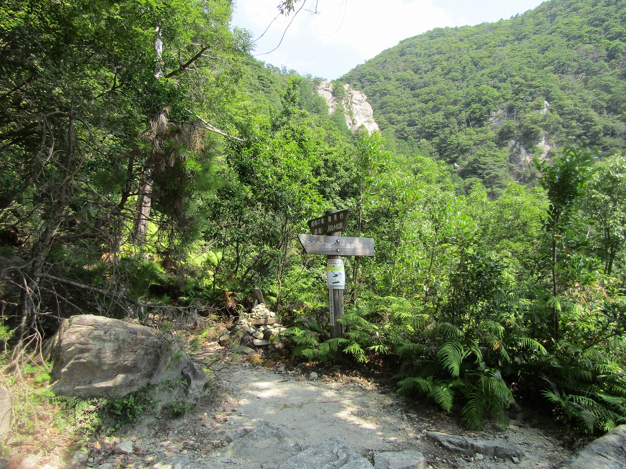 楊梅の滝分岐道標